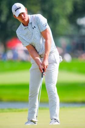 July 27, 2024, Blaine, Minnesota, USA: MAVERICK MCNEALY putts at hole 18 during the 2024 PGA, Golf Herren 3M Open at TPC Twin Cities on July 27th, 2024. Blaine USA - ZUMAg254 20240727_zsp_g254_062 Copyright: xStevenxGarciax