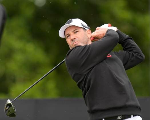 27th July 2024; JCB Golf &amp; Country Club, Rocester, Uttoxeter, England; LIV UK Golf League, Round 2; Sergio Garcia of the Fireballs GC plays from the 4th tee during round two  ActionPlus12673172 StevenxFlynn