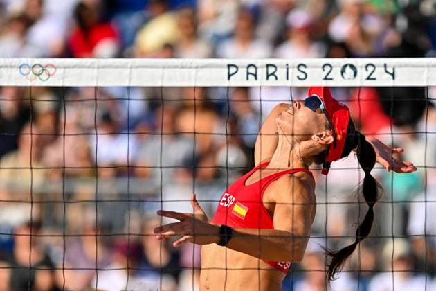 Olympische Spiele (Beachvolleyball); Paris 28.07.2024 Vorrunde, Frauen, ITA-ESP, Liliana Fernandez Steiner Copyright: xBEAUTIFULxSPORTS TomxBlochx