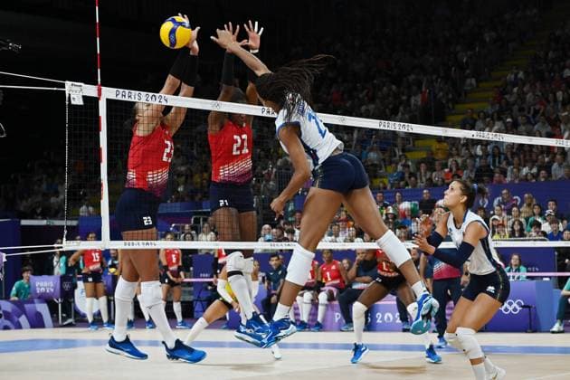 Parigi (Francia) 28 07 2024 - Olimpiadi Parigi 2024 volley Italia-Repubblica Dominicana foto Image nella foto: Oghosasere Omoruyi 