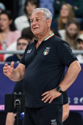 Parigi (Francia) 28 07 2024 - Olimpiadi Parigi 2024 volley Italia-Repubblica Dominicana foto Image nella foto: Julio Velasco 