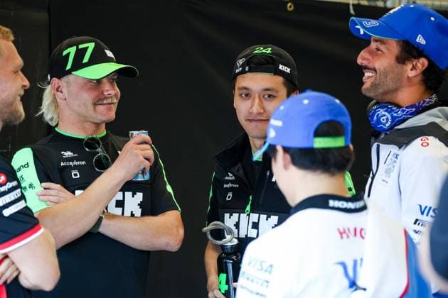 BOTTAS Valtteri (fin), Stake F1 Team Kick Sauber C44, ZHOU Guanyu (chi), Stake F1 Team Kick Sauber C44, RICCIARDO Daniel (aus), Visa Cash App RB F1 Team VCARB 01, TSUNODA Yuki (jap), Visa Cash App RB F1 Team VCARB 01, portrait during the Formula 1 Rolex Belgian Grand Prix 2024, 14th round of the 2024 Formula One World Championship, WM, Weltmeisterschaft from July 26 to 28, 2024 on the Circuit de Spa-Francorchamps, in Stavelot, Belgium - F1 - BELGIAN GRAND PRIX 2024 DPPI Panoramic 240728_R14_BELGIO_DP_FG005251