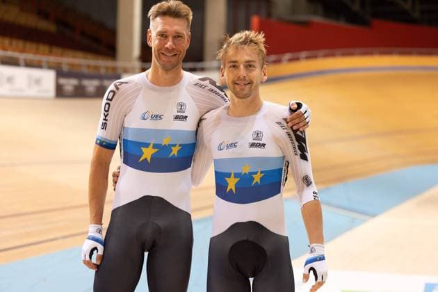 Frankfurt (Oder), 27.07.2024 - Oderland-Radsporthalle Madison Team, Volker Kluge (links) und Theo Reinhardt.