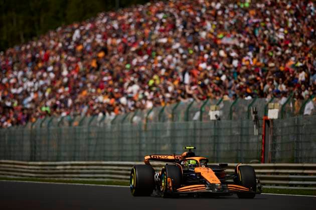 F1 Grand Prix of Belgium Lando Norris of Great Britain driving the (4) McLaren Formula 1 Team MCL38 Mercedes on track during the F1 Grand Prix of Belgium at Circuit de Spa-Francorchamps on July 28, 2024, in Spa, Belgium. Spa Circuit de Spa-Francorchamps Spa Belgium RL_GPF1BELG24_000913 Copyright: xRicardoxLarreinax