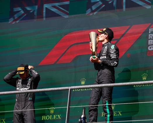 44 Lewis Hamilton (GBR, Mercedes-AMG Petronas F1 Team), 63 George Russell (GBR, Mercedes-AMG Petronas F1 Team), F1 Grand Prix of Belgium at Circuit de Spa-Francorchamps on July 28, 2024 in Spa-Francorchamps, Belgium. (Photo by HOCH ZWEI) Spa-Francorchamps Belgium