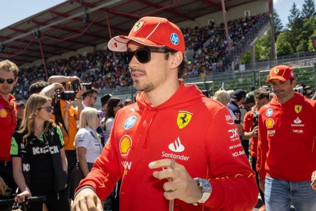 Scuderia Ferrari Monegasque rider Charles Leclerc pictured ahead of the Grand Prix F1 of Belgium race, in Spa-Francorchamps, Sunday 28 July 2024. The Spa-Francorchamps Formula One Grand Prix takes place this weekend, from July 25th to July 28th. JONASxROOSENS  x97245890x
