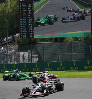 Formula 1 Rolex Belgian Grand Prix 2024 28.07.2024, Circuit de Spa-Francorchamps, Spa-Francorchhamps, Formula 1 Rolex Belgian Grand Prix 2024 , im Bild Nico Hülkenberg (DEU), Haas F1 Team, Kevin Magnussen (DNK), Zhou Guanyu (CHN), Stake F1 Team Kick Sauber