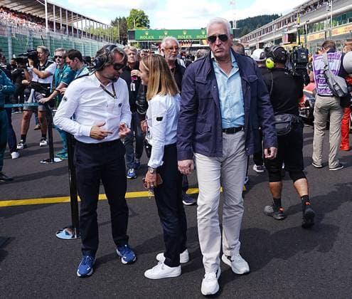 28.07.2024, Circuit de Spa-Francorchamps, Spa-Francorchhamps, Formula 1 Rolex Belgian Grand Prix 2024 , im Bild Vorstandsvorsitzender Lawrence Stroll (Aston Martin), im Hintergrund Flavio Briatore (Alpine) Defodi-506_20240728_hbr_1169