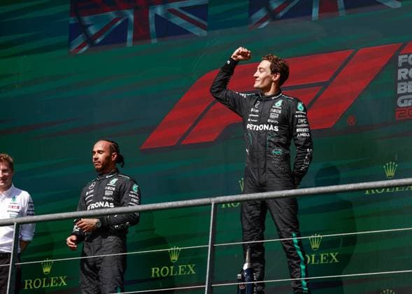 44 Lewis Hamilton (GBR, Mercedes-AMG Petronas F1 Team), 63 George Russell (GBR, Mercedes-AMG Petronas F1 Team), F1 Grand Prix of Belgium at Circuit de Spa-Francorchamps on July 28, 2024 in Spa-Francorchamps, Belgium. (Photo by HOCH ZWEI) Spa-Francorchamps Belgium