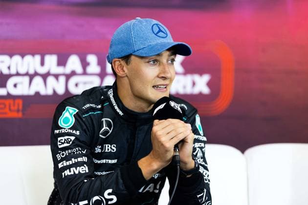 RUSSELL George (gbr), Mercedes AMG F1 Team W15, portrait press conference, PK, Pressekonferenz during the Formula 1 Rolex Belgian Grand Prix 2024, 14th round of the 2024 Formula One World Championship, WM, Weltmeisterschaft from July 26 to 28, 2024 on the Circuit de Spa-Francorchamps, in Stavelot, Belgium - F1 - BELGIAN GRAND PRIX 2024 DPPI Panoramic 240728_R14_BELGIO_DP_JFR63188.CR3_