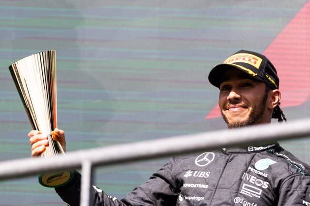HAMILTON Lewis (gbr), Mercedes AMG F1 Team W15, portrait podium during the Formula 1 Rolex Belgian Grand Prix 2024, 14th round of the 2024 Formula One World Championship, WM, Weltmeisterschaft from July 26 to 28, 2024 on the Circuit de Spa-Francorchamps, in Stavelot, Belgium - F1 - BELGIAN GRAND PRIX 2024 DPPI Panoramic  240728_R14_BELGIO_DP_JFR63042.CR3_