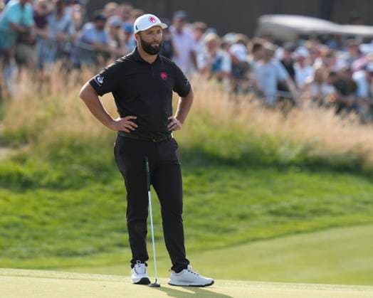 28th July 2024; JCB Golf &amp; Country Club, Rocester, Uttoxeter, England; LIV UK Golf League, Final Round; Jon Rahm of the Legion XIII GC on the 14th green  ActionPlus12673842 StevenxFlynn
