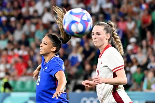 JEUX OLYMPIQUES PARIS 2024 PHOTOPQR LE PROGRES Rémy PERRIN - Saint-Étienne 28 07 2024 - JO Paris 2024 -Match de football féminin Jeux Olympiques Paris 2024 entre la France et le Canada. Au stade Geoffroy-Guichard de Saint-Etienne. Cascarino - The Paris 2024 Summer Olympic Games, Olympische Spiele, Olympia, OS (Jul 26-Aug 11, 2024). July 28, 2024