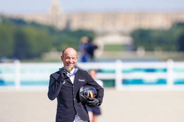PARIS - Olympische Sommer Spiele Olympic Summer Games 2024, PARIS - Olympische Sommer Spiele Olympic Summer Games 2024 JUNG Michael (GER) Siegerehrung Prize giving ceremony Teilprüfung Springen Team Entscheidung Show Jumping Team cometition Paris, Schloss Versailles, ChÃ¢teau de Versailles 29. July 2024 -