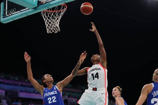 JO 2024 - Basket ball feminin -FRANCE VS CANADA PHOTOPQR VOIX DU NORD 1 ; 29 07 2024 ; JO 2024 - Basket ball feminin -FRANCE VS CANADA .Photo Alexis Christiaen (Pib) - La Voix du Nord - The Paris 2024 Summer Olympic Games, Olympische Spiele, Olympia, OS (Jul 26-Aug 11, 2024).