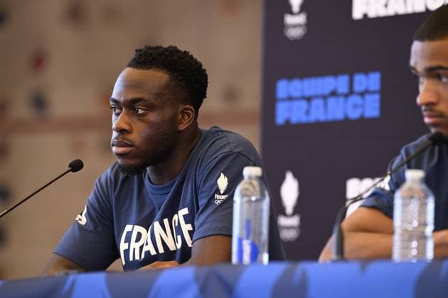 Entraînement de l Équipe de France Olympique Masculine au Complexe Sportif de la Gardi à Trets, le 29 juillet 2024. Arnaud Kalimuendo FOOTBALL : Entraînement de l Équipe de France Olympique Masculine - Trets - 29 07 2024 WilliamCannarella Panoramic 