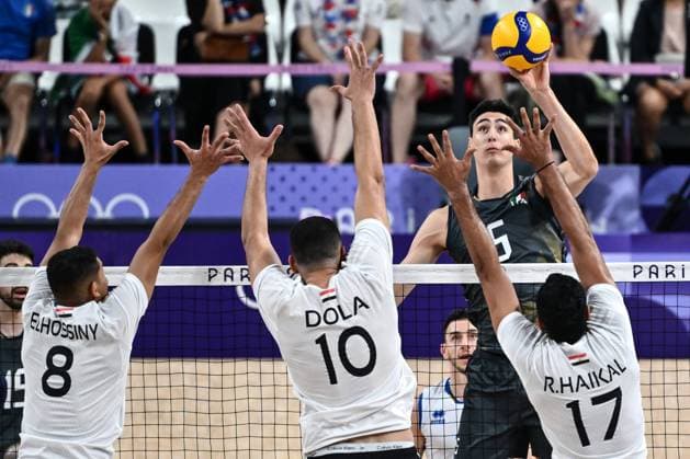 Paris 2024, Volleyball, Männer, Italien - Ägypten Parigi (Francia) 30 07 2024 - Olimpiadi Parigi 2024 Volley Italia-Egitto foto Image nella foto: Alessandro Michieletto 