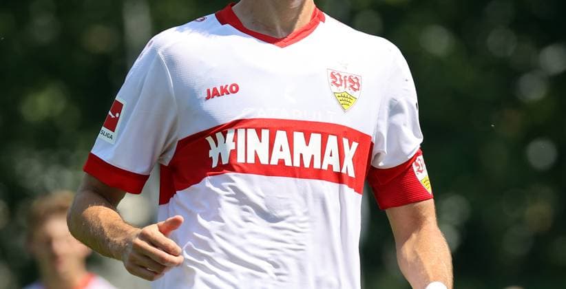 20.07.24 VfB Stuttgart - Fortuna Sittard Deutschland, Heilbronn, 20.07.2024, Fussball, Bundesliga, Testspiel, VfB Stuttgart - Fortuna Sittard: Winamax Trikot Werbung Brust Hauptsponsor.