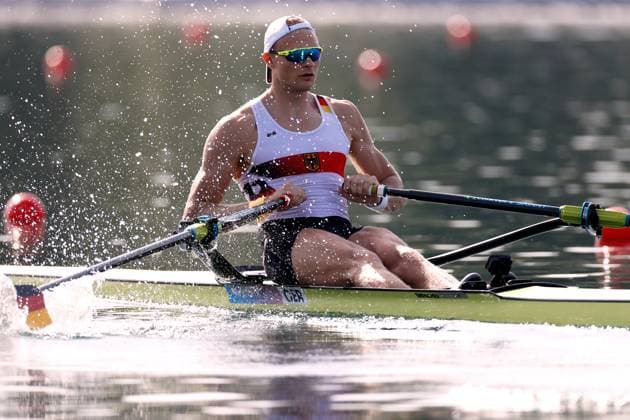 ZEIDLER Oliver Team GER Rudern Maenner einer Viertelfinale Paris Olympische Spiele 2024 30.07.2024 Vaires sur Marne *** ZEIDLER Oliver Team GER Rowing Men one Quarterfinal Paris Olympic Games 2024 30 07 2024 Vaires sur Marne Copyright: xLacixPerenyix