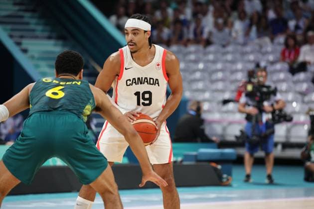 Andrew NEMBHARD (Canada) Mens basketball, Canada vs Australia, Men s preliminary round during the Olympic Games, Olympische Spiele, Olympia, OS Paris 2024. photo Laurent Sanson DPPI Panoramic JO 2024 : BASKET BALL - Canada vs Australie - Jeux Olympiques 2024 - Paris2024 - Lille - 30 07 2024 DPPI Panoramic 