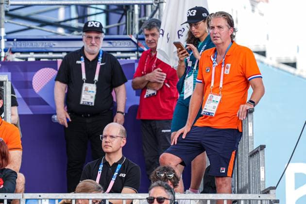 2024-07-30 3x3 Basketball - Olympic Games, Olympische Spiele, Olympia, OS Paris 2024 - Day 4 PARIS, FRANCE - JULY 30: Pieter van den Hoogenband of the Netherlands during the 3x3 Basketball - Olympic Games Paris 2024 match between Netherlands and China on Day 4 at Esplanade Des Invalides on July 30, 2024 in Paris, France. (Photo by Joris Verwijst BSR Agency) Paris France Content not available for redistribution in The Netherlands directly or indirectly through any third parties. Copyright: xBSRxAgencyx