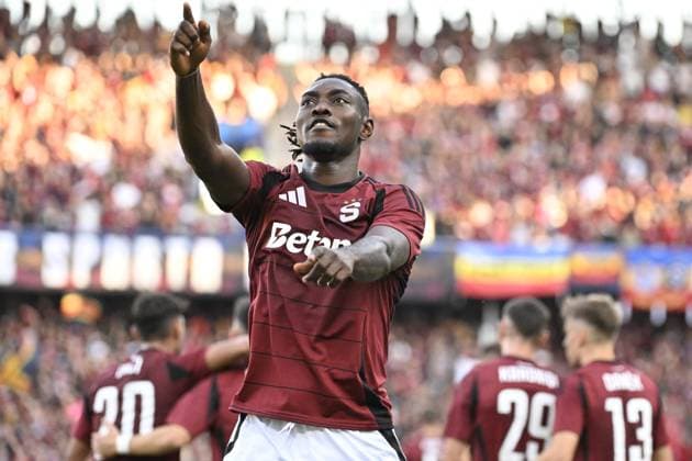 Victor Olatunji (Sparta) celebrates his goal during the AC Sparta Praha vs Shamrock Rovers return match of 2nd qualifying round for the UEFA Champions League, in Prague, Czech Republic, on July 30, 2024. (CTKxPhoto KaterinaxSulova) CTKPhotoP2024073010571  CTKPhotoP2024073010571