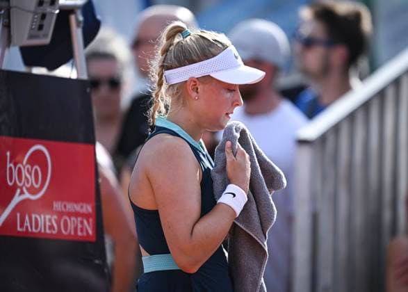 Tennis ITF Tour Ladies Open Hechingen 2024 30.07.2024 1. Runde Brenda Fruhvirtova (CZE) muss verletzt aufgeben