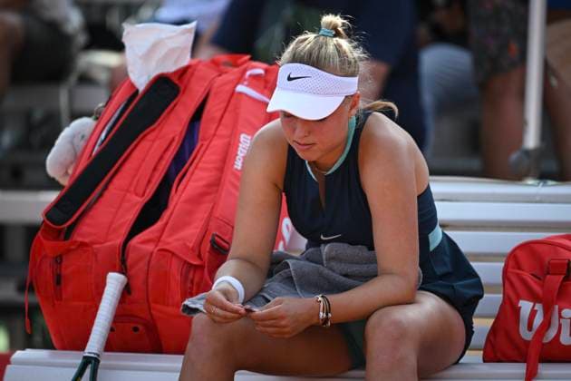 Tennis ITF Tour Ladies Open Hechingen 2024 30.07.2024 1. Runde Brenda Fruhvirtova (CZE) muss verletzt aufgeben