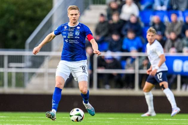 240730 Pall Klettskard of Klaksvik during the UEFA Champions League football match between Klaksvik and Malmö FF on July 30, 2024 in Klaksvik. Photo: Mathilda Ahlberg BILDBYRAN kod MA MA0693 fotboll football soccer fotball champions league klaksvik malmö ff bbeng Qualifiers kval Copyright: MATHILDAxAHLBERG BB240730MA117