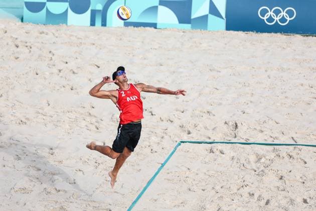 OLYMPICS - Olympic Summer Games 2024 PARIS,FRANCE,31.JUL.24 - OLYMPICS, Beach volleyball, Beachvolleyball - Olympic Summer Games Paris 2024, preliminary phase, men. Image shows Alexander Horst (AUT).  GEPAxpictures xArminxRauthner