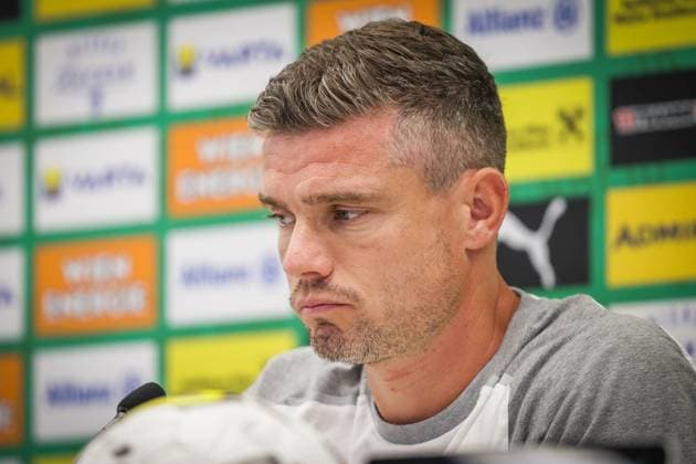 SOCCER - UEFA EL, Rapid vs Krakow VIENNA,AUSTRIA,31.JUL.24 - SOCCER - UEFA Europa League, qualification, SK Rapid Wien vs Wisla Krakow, preview, press conference, PK, Pressekonferenz Rapid. Image shows head coach Robert Klauss (Rapid).  GEPAxpictures xDavidxBitzan