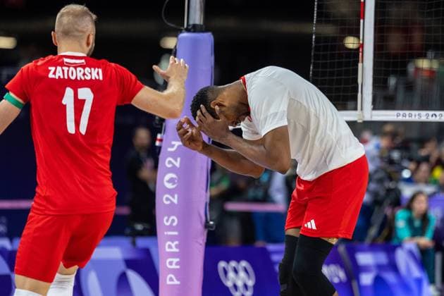 Volleyball - Olympic Games, Olympische Spiele, Olympia, OS Paris 2024: Day 5 Pawel Zatorski, Wilfredo Leon are playing during Volleyball Men s Preliminary Round - Group C - match between Poland and Brazil on day five of the Olympic Games Paris 2024 at Paris Arena in Paris, France on July 31, 2024. Paris France  Copyright: xAndrzejxIwanczukx originalFilename:iwanczuk-volleyba240731_npkp9.jpg