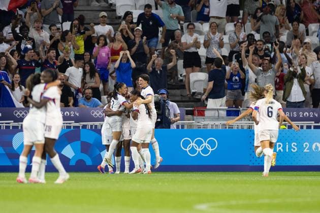 Lyon, France, July 31th 2024: Players of France celebrates after scoring during the Olympic Games, Olympische Spiele, Olympia, OS Paris 2024 Women Group A football match between New Zealand and France at Stade de Lyon in Lyon, France. (Ane Frosaker SPP) Copyright: xAnexFrosakerx xSPPx spp-en-AnFrSp-_F_23761