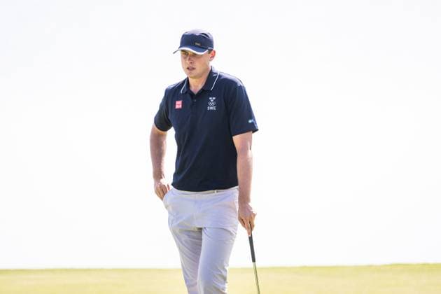 240801 Ludvig Aberg of Sweden competes in men s individual golf round 1 during day 6 of the Paris 2024 Olympic Games, Olympische Spiele, Olympia, OS on August 1, 2024 in Paris. Photo: Ludvig Thunman BILDBYRAN kod LT LT0653 golf olympic games olympics os ol olympiska spel olympiske leker paris 2024 paris-os paris-ol 6 bbeng sweden sverige Copyright: LUDVIGxTHUNMAN BB240801LT042