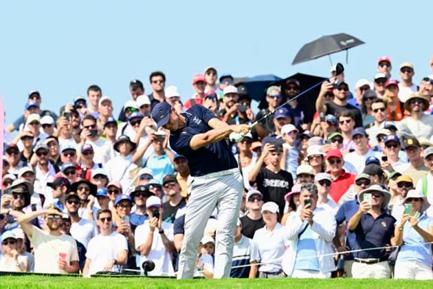 PARIS, FRANKRIKE 20240801 Sveriges Ludvig Aberg under herrarnas golftävling pa Le Golf National under sommar-OS i Paris. PARIS FRANKRIKE OS x10030x