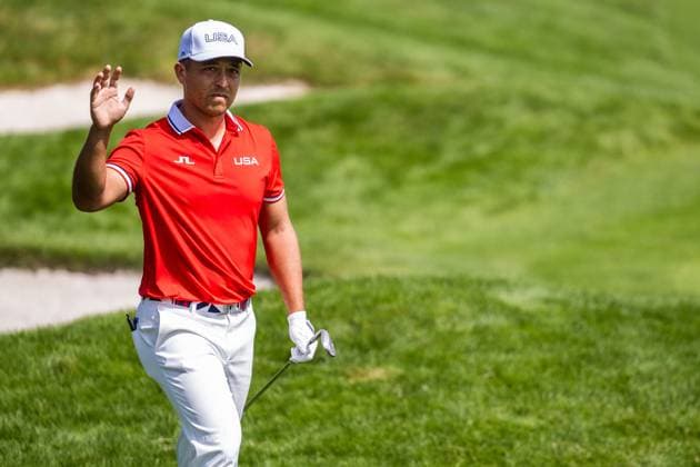 240801 Xander Schauffele of USA competes in men s individual golf round 1 during day 6 of the Paris 2024 Olympic Games, Olympische Spiele, Olympia, OS on August 1, 2024 in Paris. Photo: Ludvig Thunman BILDBYRAN kod LT LT0653 golf olympic games olympics os ol olympiska spel olympiske leker paris 2024 paris-os paris-ol 6 bbeng usa Copyright: LUDVIGxTHUNMAN BB240801LT100