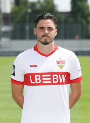 Stuttgart , Fototermin , Jakov Suver ; VfB Stuttgart II ;3.Liga Porträttermin 2024 2025