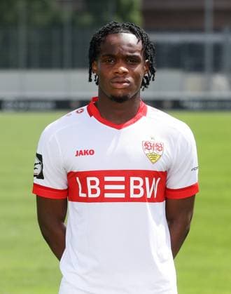 Stuttgart , Fototermin , Maurice Boakye ; VfB Stuttgart II ;3.Liga Porträttermin 2024 2025