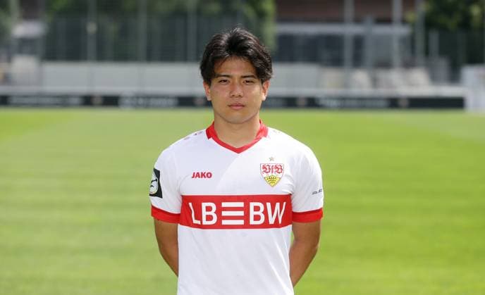 Stuttgart , Fototermin , Rinto Hanashiro ; VfB Stuttgart II ;3.Liga Porträttermin 2024 2025
