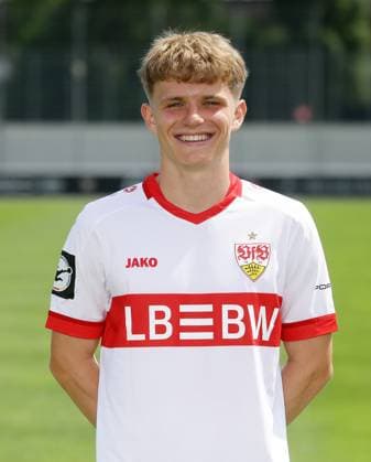 Stuttgart , Fototermin , Tom Barth ; VfB Stuttgart II ;3.Liga Porträttermin 2024 2025
