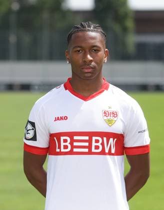 Stuttgart , Fototermin , Jarzinho Malanga ; VfB Stuttgart II ;3.Liga Porträttermin 2024 2025