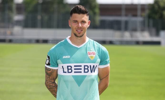 Stuttgart , Fototermin , Dominik Draband ; VfB Stuttgart II ;3.Liga Porträttermin 2024 2025