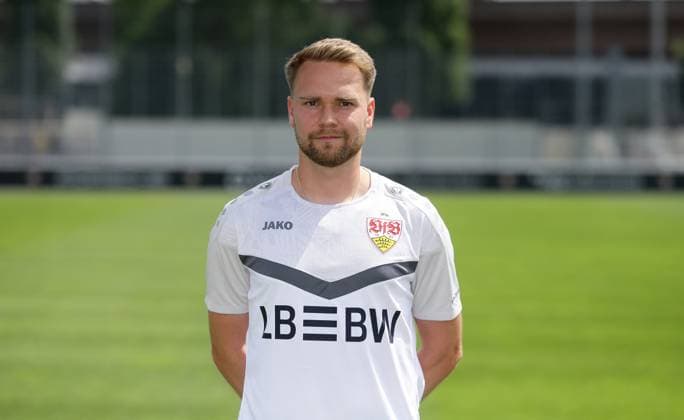 Stuttgart , Fototermin , Co-Trainer Analyse Mischa Leibfarth ; VfB Stuttgart II ;3.Liga Porträttermin 2024 2025