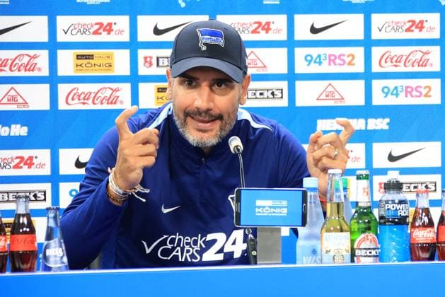 DEU, DFL, 2. FBL, Hertha BSC, Pressekonferenz, 01.08.2024, Hertha-Geschaeftsstelle, Berlin, DEU, DFL, 2. FBL, Hertha BSC, Pressekonferenz, im Bild Cheftrainer Cristian Fiel (Hertha BSC Berlin), DFL - regulations prohibit any use of Photographs as image sequences and or quasi-video Foto: Juergen Engler nordphoto GmbH