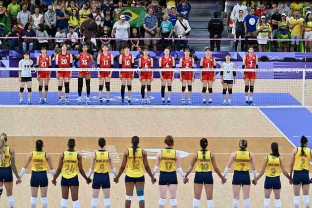 Brazil (BRA) vs Japan (JPN), Volleyball Women s Preliminary Round at Paris South Arena 1, during the Paris 2024 Olympic Games, Olympische Spiele, Olympia, OS 01 August 2024, Paris, France. Noxthirdxpartyxsales  (261585394)