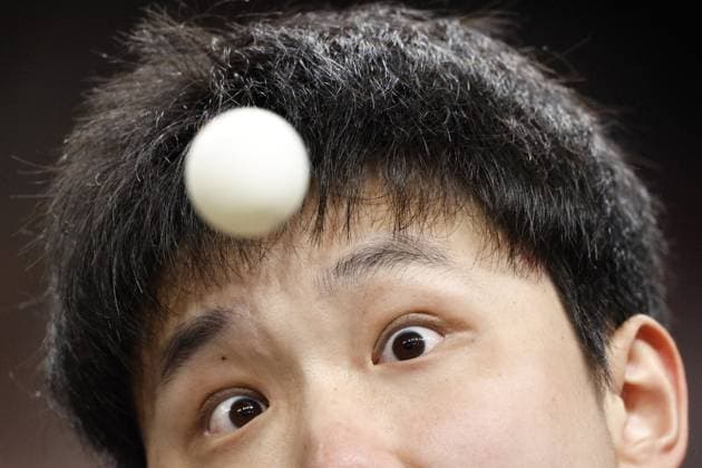 Sport Themen der Woche KW31 Paris Olympics: Table tennis, Tischtennis Tomokazu Harimoto of Japan competes against Fan Zhendong of China in the men s table tennis singles quarterfinals at the Paris Olympics at South Paris Arena in Paris on Aug. 1, 2024.  A14AA0003216080P