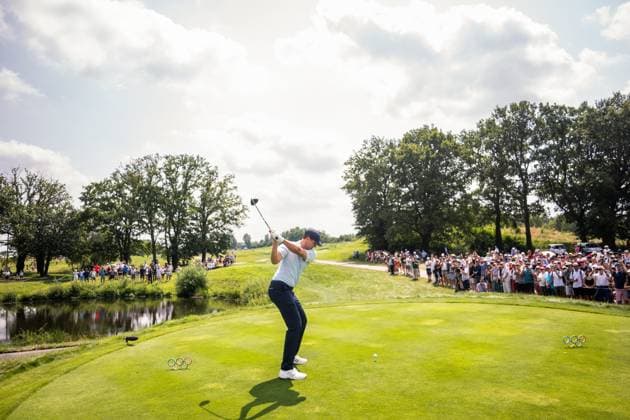 240802 Ludvig Aberg of Sweden competes in men s individual golf round 2 during day 7 of the Paris 2024 Olympic Games, Olympische Spiele, Olympia, OS on August 2, 2024 in Paris. Photo: Ludvig Thunman BILDBYRAN kod LT LT0655 golf olympic games olympics os ol olympiska spel olympiske leker paris 2024 paris-os paris-ol 7 bbeng sweden sverige Copyright: LUDVIGxTHUNMAN BB240802LT074