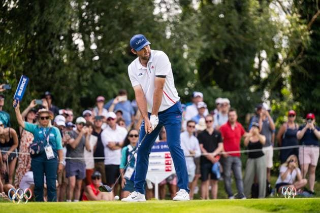 240802 Scottie Scheffler of USA competes in men s individual golf round 2 during day 7 of the Paris 2024 Olympic Games, Olympische Spiele, Olympia, OS on August 2, 2024 in Paris. Photo: Ludvig Thunman BILDBYRAN kod LT LT0655 golf olympic games olympics os ol olympiska spel olympiske leker paris 2024 paris-os paris-ol 7 bbeng usa Copyright: LUDVIGxTHUNMAN BB240802LT087