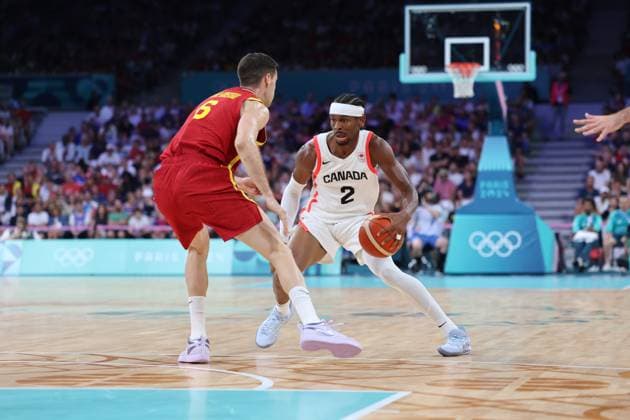 JEUX OLYMPIQUES PARIS 2024 CANADA VS ESPAGNE PHOTOPQR VOIX DU NORD Alexis Christiaen ; 02 08 2024 ; JO 2024 - Basket ball - Hommes - CANADA VS ESPAGNE The Paris 2024 Summer Olympic Games, Olympische Spiele, Olympia, OS (Jul 26-Aug 11, 2024). nord France  Copyright: xPHOTOPQR VOIXxDUxNORD MAXPPPxAlexisxChristiaenx 20240802VDN3742 20240802VDN3764