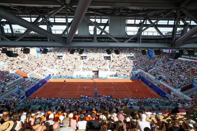 PARIS, 2-08-2024, Paris 2024 Olympic Games, Olympische Spiele, Olympia, OS Stade Roland-Garros, tennis, mixed doubles bronze medal match. Demi Schuurs, Wesley Koolhof Tennis mixed doubles bronze medal match (Paris 2024)  x25916311x Copyright: